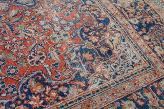 Antique Royal Persian Rug 6.  3ft Floral Rose Decorated Aged c.  1900 ' s Rustic Chic 5