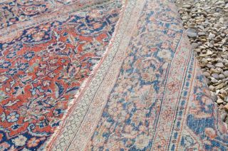 Antique Royal Persian Rug 6.  3ft Floral Rose Decorated Aged c.  1900 ' s Rustic Chic 6