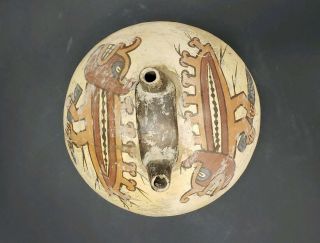 Pre Columbian or Later Nazca Polychrome Double Spout Vessel 3