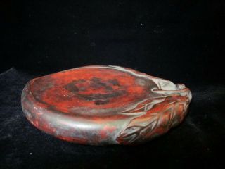 Unique Antique Chinese Red " Duan " Ink Stone Hand Carving Ink Slab Marks