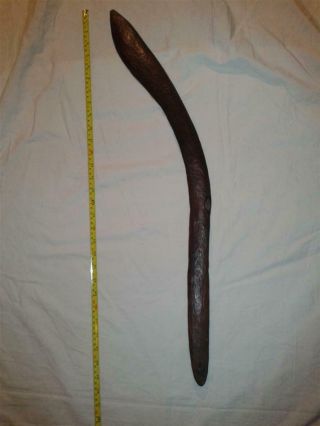 Early - Mid 20th C? Large Aboriginal Stone Chipped Wood Boomerang.