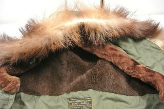 Korean/Vietnam Era Bureau of Aeronautics US Navy Parka Hood Muskrat Fur (6125) 3