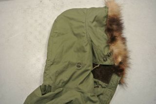 Korean/Vietnam Era Bureau of Aeronautics US Navy Parka Hood Muskrat Fur (6125) 5