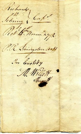 Revolutionary War Hero Marinus Willett Signed Document 1792 Sheriff Of York