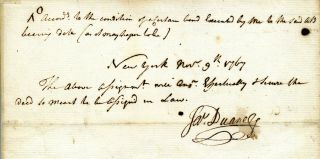 Revolutionary War James Duane N Y Member Of Continental Congress Signed Document