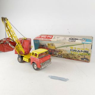 San Marusan Japan Tin Litho - 9inch Crane Truck Friction Powered - Og Box