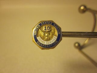 United States Radium Corporation 10 Years Service Pin " Look "