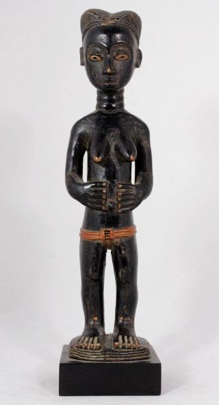 African Wooden Statue,  Female Figure Akan Gold Coast / Ghana