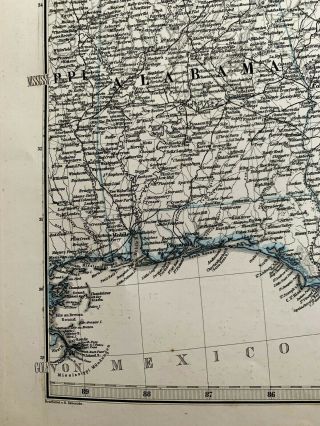 1878 Map of Virginia,  Kentucky,  Tennessee,  Alabama,  Georgia,  Florida,  Carolinas 3