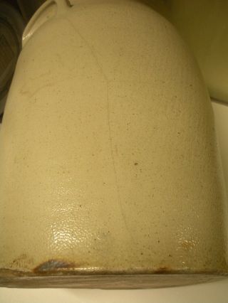 Antique Glazed Saltware Stoneware 4 Gallon Crock Churn John Burger Rochester NY 10