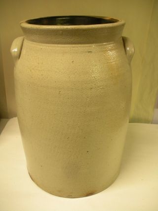 Antique Glazed Saltware Stoneware 4 Gallon Crock Churn John Burger Rochester NY 6