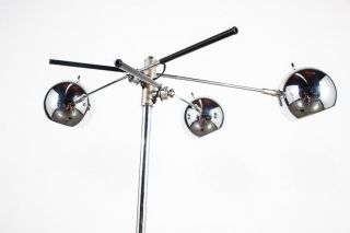 Mid century Modern Floor Lamp Chrome Orbiter Sonneman 3 Light Lightolier Arm Mcm 9