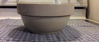 Antique Beige Pottery Mixing Bowl Stoneware 10 1/2 Wide 5 Inches Tall