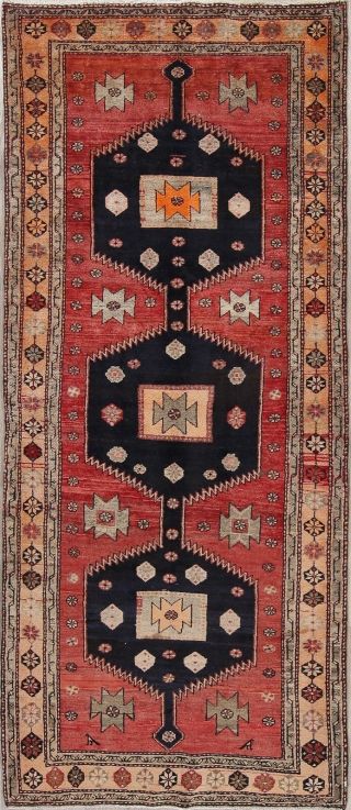 Bakhtiari Persian Wool Rug 3 X 9 Runner Geometric Oriental Hand - Knotted Carpet