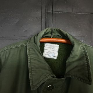 Vintage 80s USN A - 1 Green Deck Utility Jacket Coat Sz Large 4