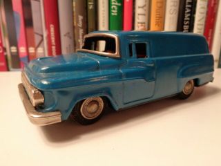 Vintage 5.  75 Inch Tin Japan - Made Friction Motor Late - 1950s Ford Panel Truck 1959