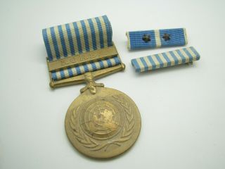 Vintage Korean War Service Pin Medal/ribbon Bars United Nations Badge 2 - Star