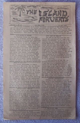 Ww2 The Island Forverts Jewish Soldiers Newspaper May 1945 Of Jews In Germany