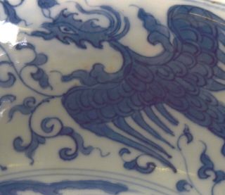 Chinese porcelain bowl Chinese blue & white chenghua mk hardwood stand china 5