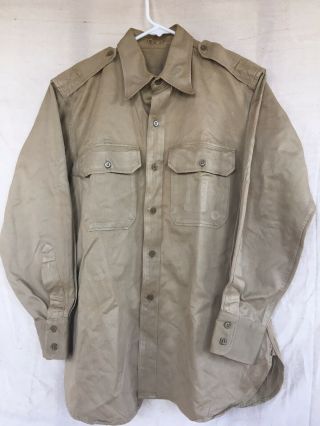 Vintage Us Army Khaki Shirt 16x32