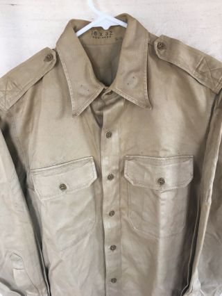 Vintage US Army Khaki Shirt 16X32 3