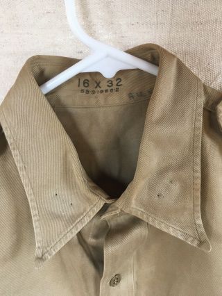 Vintage US Army Khaki Shirt 16X32 4