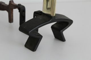 Donald Deskey Art Deco Vtg Mid Century Modern Fireplace Brass Iron Andirons Tool 10