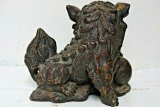 LARGE EARLY CHINESE GILT BRONZE FOO DOG - EXTREMELY RARE - L@@K 7