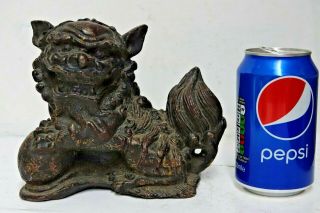 LARGE EARLY CHINESE GILT BRONZE FOO DOG - EXTREMELY RARE - L@@K 9