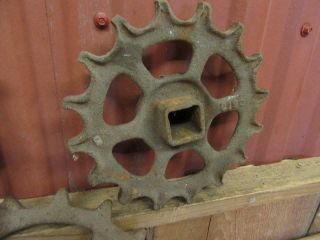 3 Antique Cast Iron Farm Steam Engine Hit Miss Engine Era Gear Chain Sprocket 3