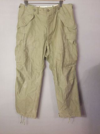 Vintage 50s Korea War Us Army Military Trousers Shell Field M - 1951 36 Inch Waist