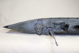 Bing German made Gun Boat Tin Toy wind - up boat 1920 ' s.  Marklin Carette 7
