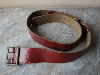Vtg Old Wwii Ww2 Military German Officer 50.  6  Double Claw Buckle Leather Belt