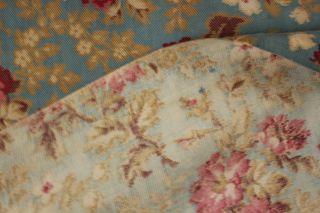 Fabric Antique French blue & pink simulated warp furnishing cotton 2.  55 yards 2