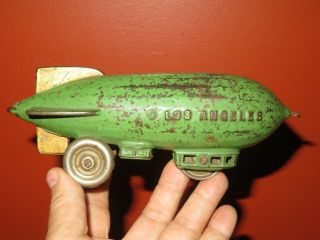 Vintage Los Angeles 1930 Hubley Cast Iron Graf Zeppelin Air Ship 8 " Pull Toy Wow