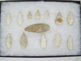 13 Ancient Native American Stone Tools Points Arrowheads From Woodville Va Yqz