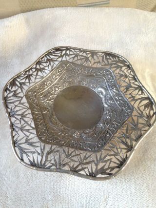 Antique Chinese Solid Silver Dragon Bowl,  Wang Hing,  Circa 1890 120 Grams