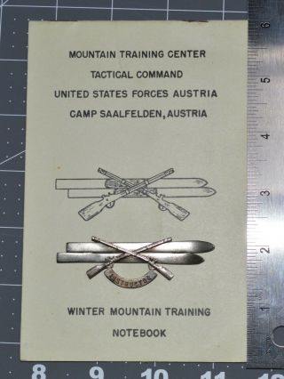 1953 Us Forces Austria Mountain Training Center Ski Badge And Course Book