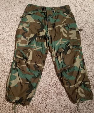 Woodland Camouflage Combat Trousers Bdu Army Cargo Pants Military Size L - Reg B4