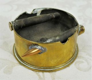 Large Wwii Trench Art Brass Artillery Shell Casing Bullet Ashtray