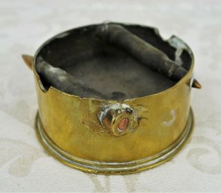 Large WWII Trench Art Brass Artillery Shell Casing Bullet Ashtray 2