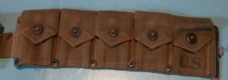 WW2 US Army/USMC Marine Corps Khaki Canvas Ammo Belt 2