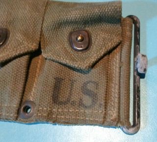 WW2 US Army/USMC Marine Corps Khaki Canvas Ammo Belt 4