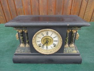 Vintage Adrien Ingraham Table Shelf Mantel Clock With Key And Pendulum