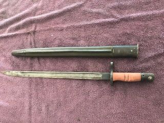 1917 Remington Bayonet and matching scabbard ww1 US Army trench gun 2