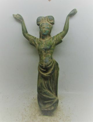 Scarce Ancient Greek Bronze Statue Snake Catcher Circa 200 - 100bce