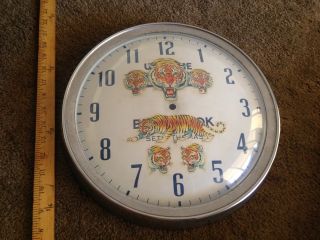 Vintage Tiger School Industrial 13 " Wall Clock Seth Thomas