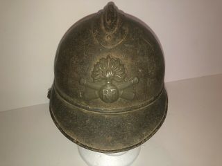 Ww 1 French Adrian M15 Helmet With Liner And Chin Strap Wwi