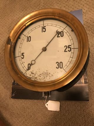 Vintage Industrial J.  P.  Marsh Co.  Iron/brass Pressure/vacuum Gauge Big 9 1/2”