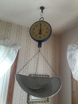Vintage Blue Penn Hanging Produce 10lb Scale